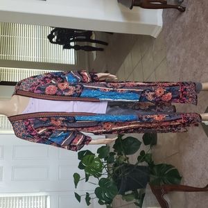 Chelsea & Violet s vivid colors bold garden scene Aztec embroidered trim d…